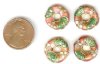 4 16x5mm Pink Cloisonné Donuts